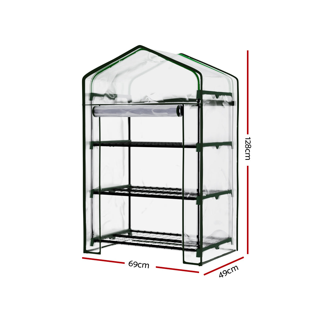 Marlook Greenhouse 3 Tiers Mini Green House Garden Bed Planter Box 1.28x0.7x0.5M