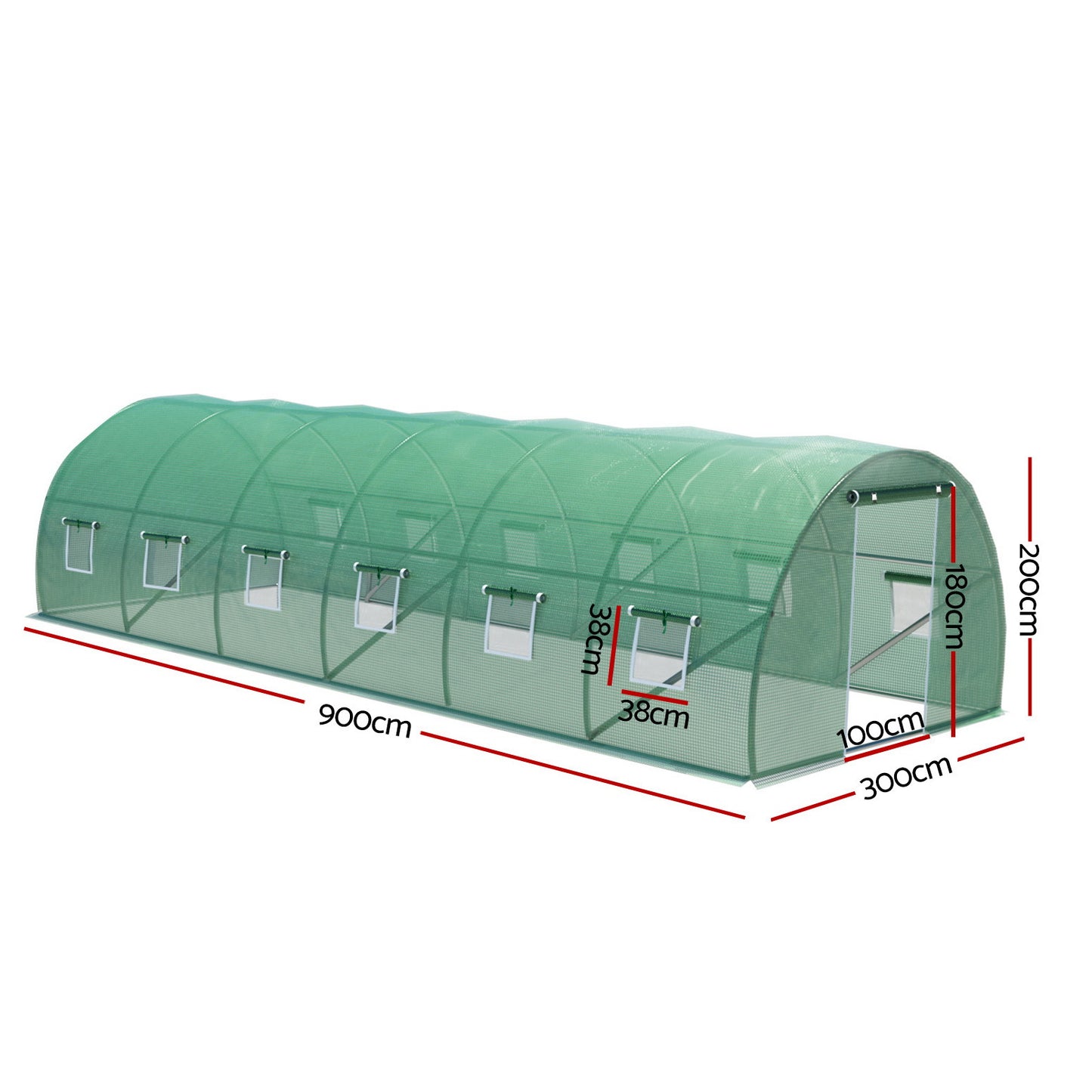 Marlook Greenhouse Walk in Green House Tunnel Plant Garden Shed Dome 9x3x2M