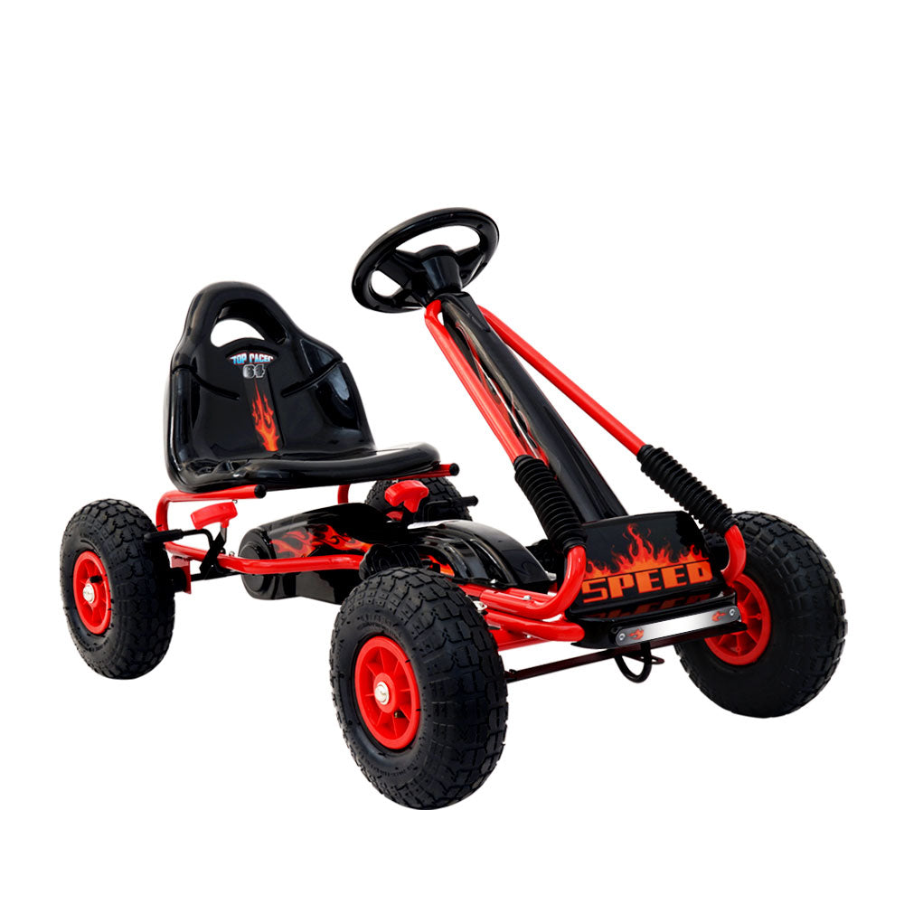 Marlook Kids Pedal Go Kart Ride On Toys Racing Car Rubber Tyre Red