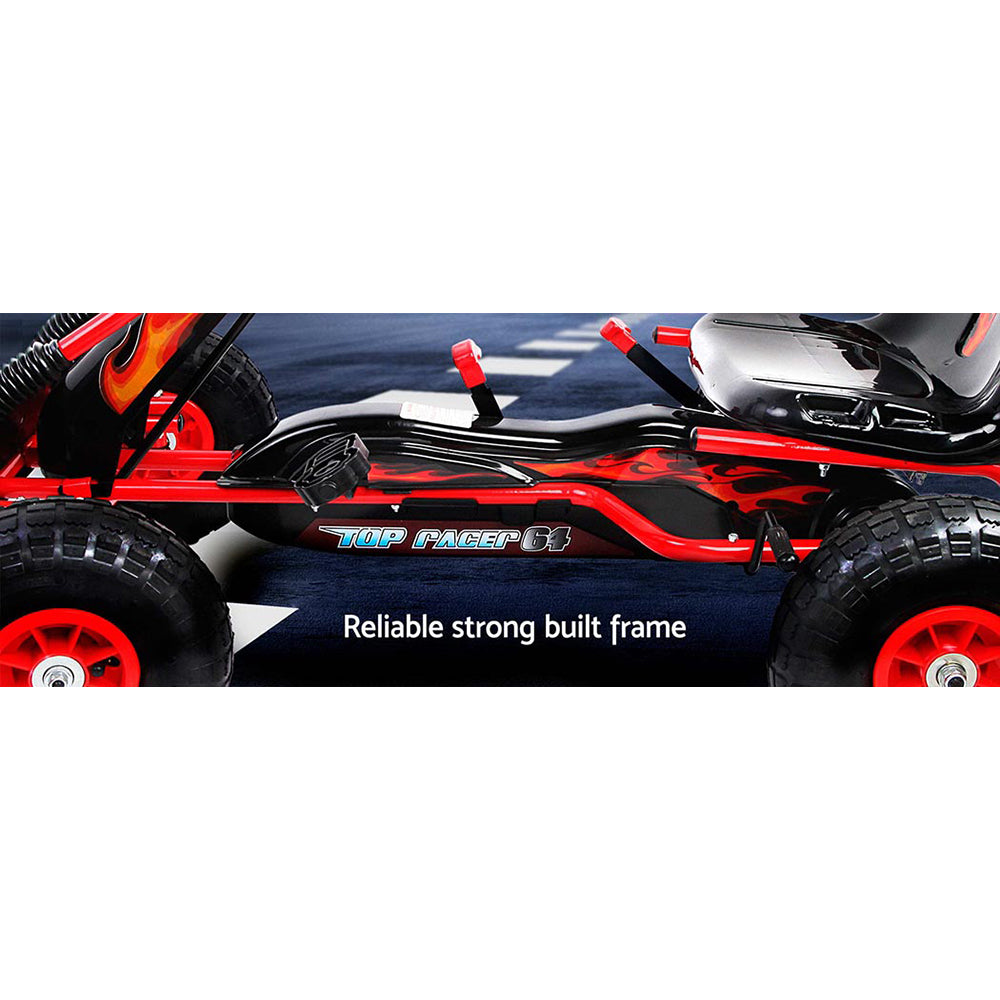 Marlook Kids Pedal Go Kart Ride On Toys Racing Car Rubber Tyre Red