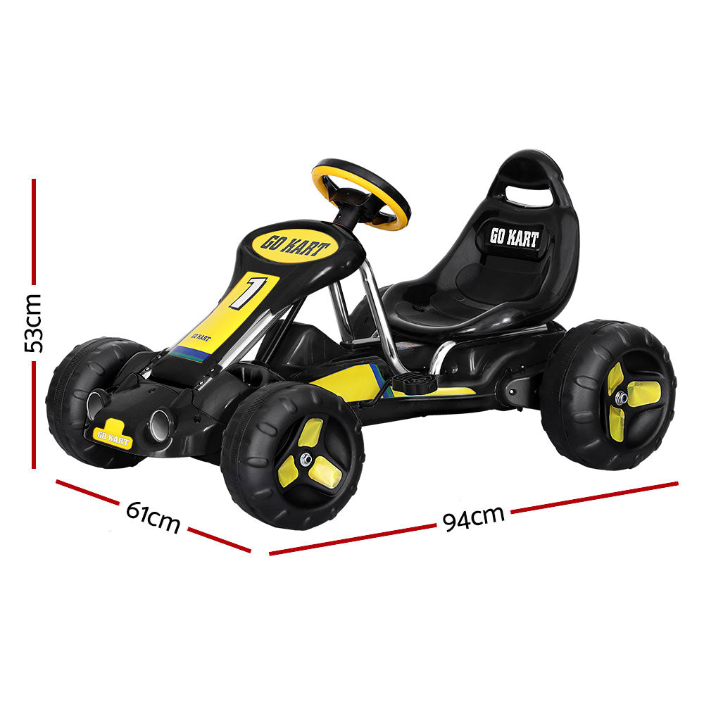 Marlook Kids Pedal Go Kart Ride On Toys Racing Car Plastic Tyre Black