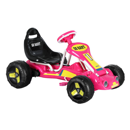 Marlook Kids Pedal Go Kart Ride On Toys Racing Car Plastic Tyre Pink