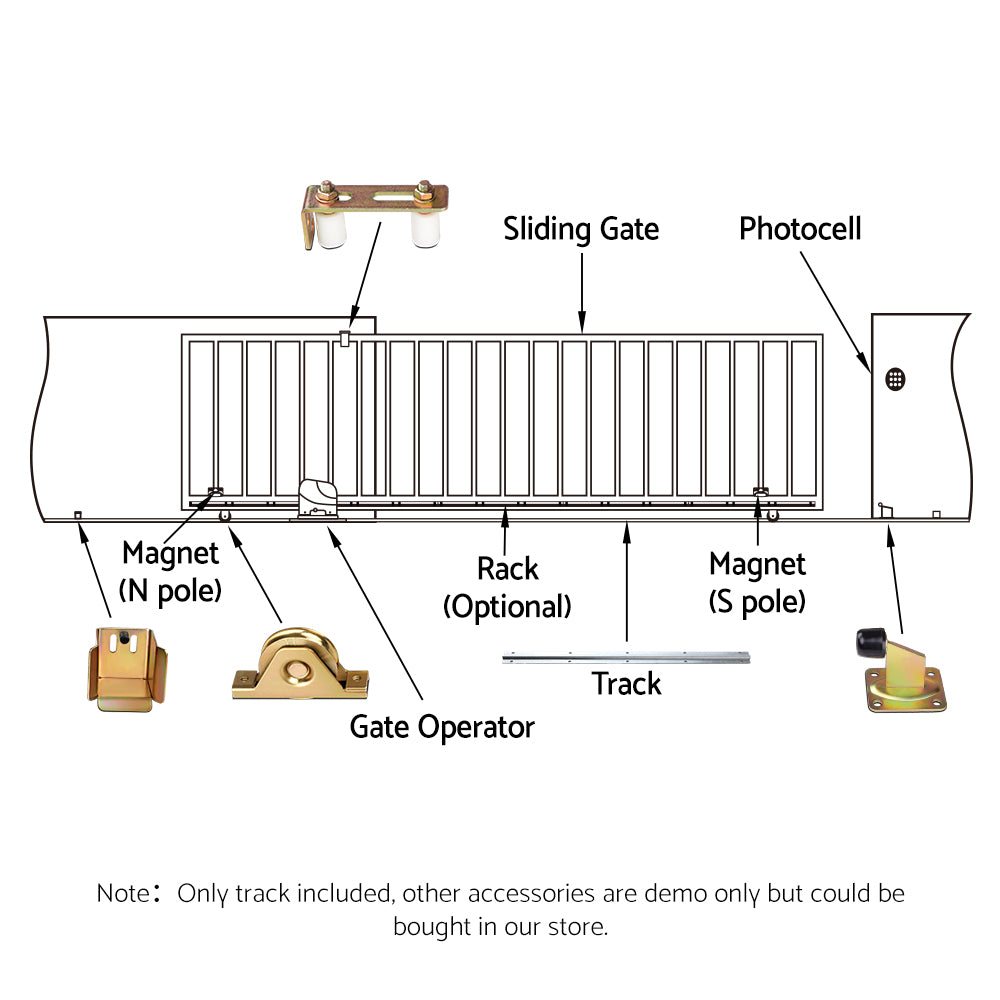 Marlook Electric Sliding Gate Opener Ground Track 6M