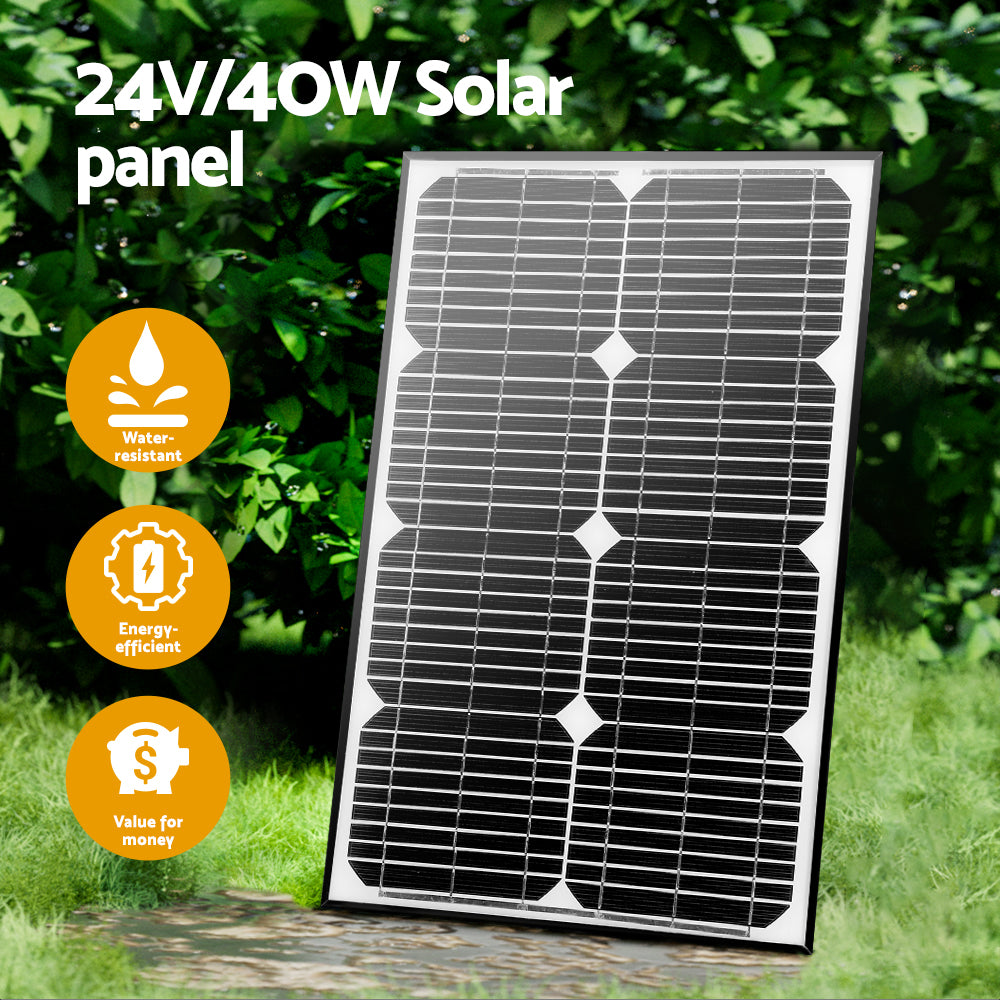 Marlook Dual Swing Gate Opener 40W Full Solar Power 600KG 10M