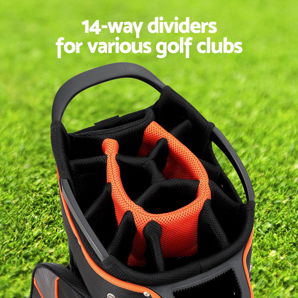 Marlook 14 Ways Dividers Golf Bag Stand Insulated Carry Bag Zippered Rain Cover