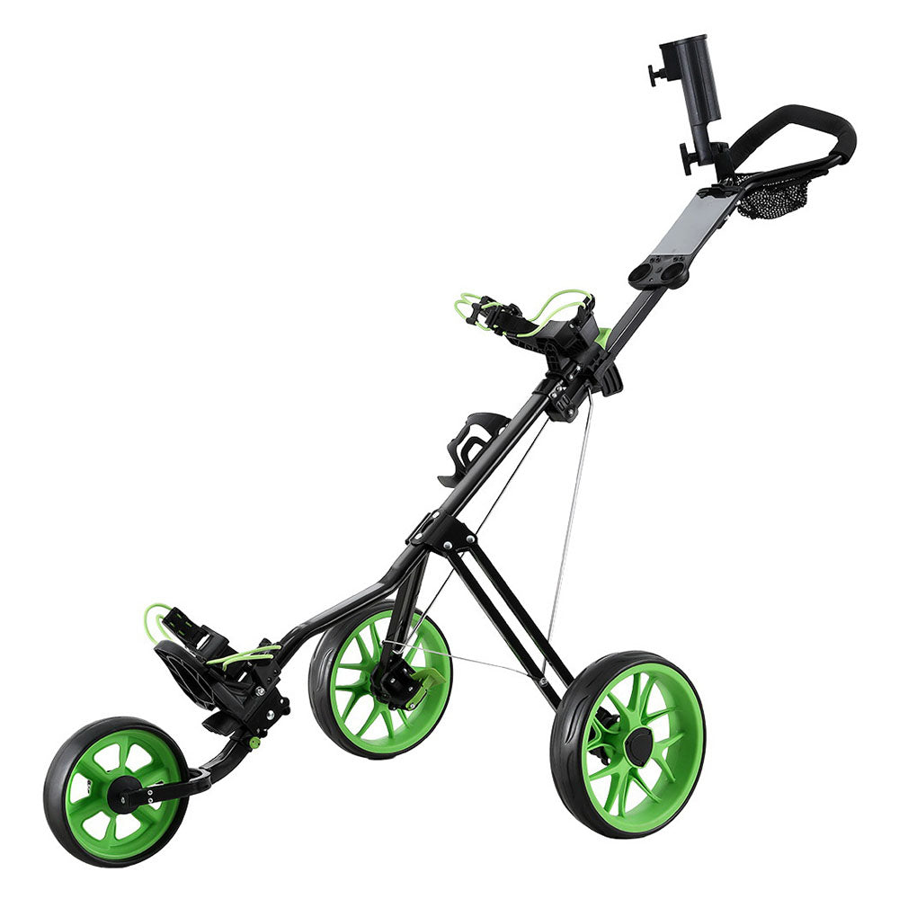 Marlook Golf Buggy Quick Folding Trolley Golf Cart 3 Wheels Height Adjustable