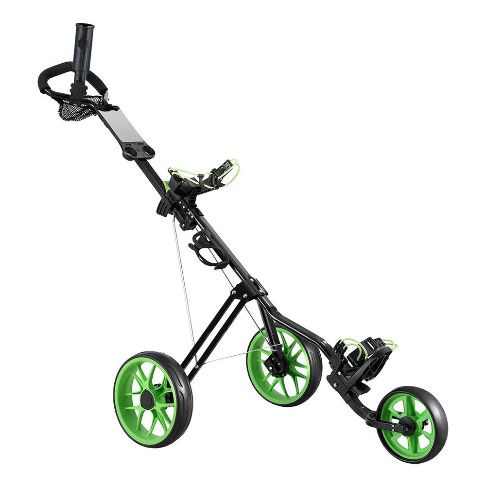 Marlook Golf Buggy Quick Folding Trolley Golf Cart 3 Wheels Height Adjustable