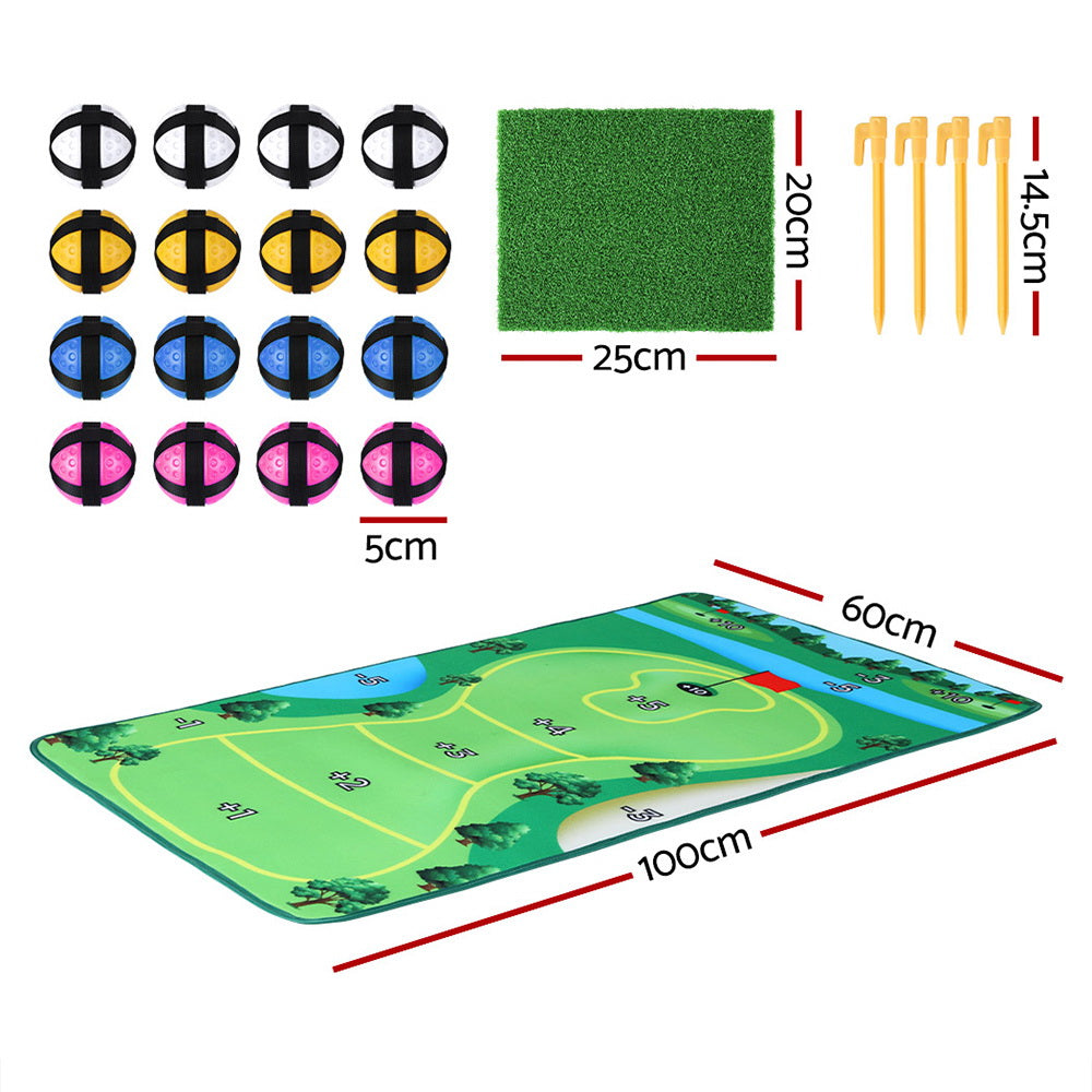 Marlook Golf Chipping Game Mat Indoor Outdoor Practice Training Aid Set