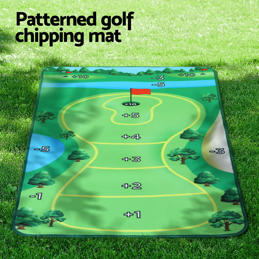 Marlook Golf Chipping Game Mat Indoor Outdoor Practice Training Aid Set