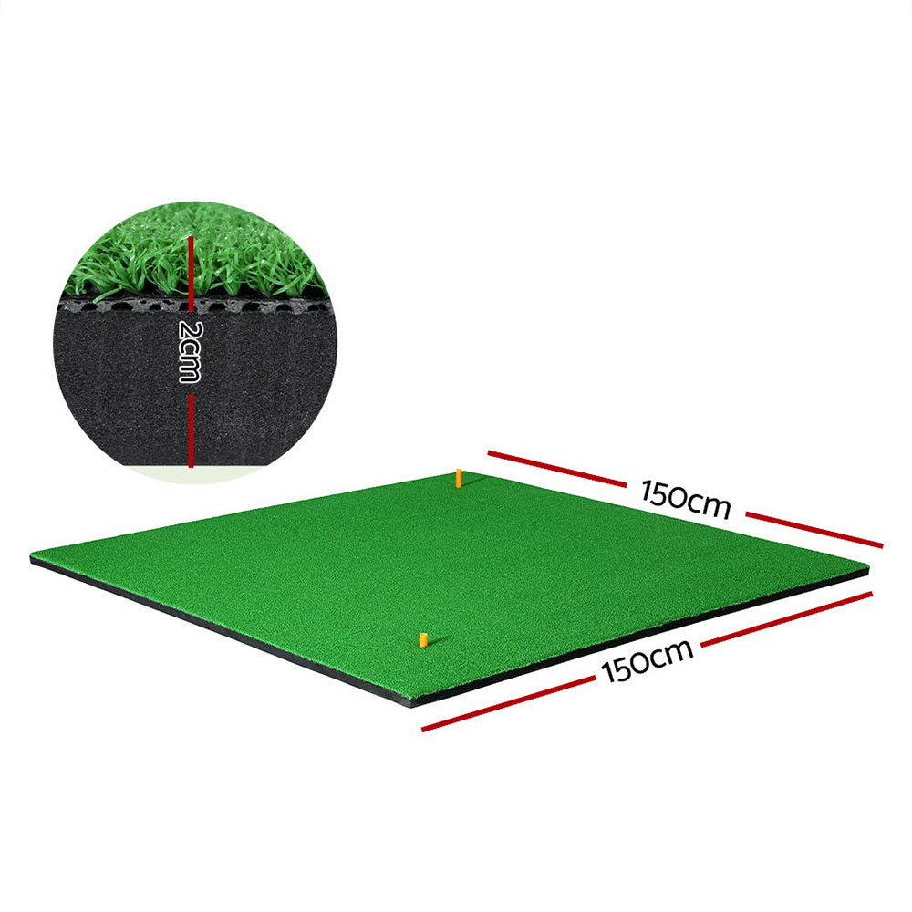 Marlook Golf Hitting Mat Portable Driving Range Practice Training Aid 150x150cm