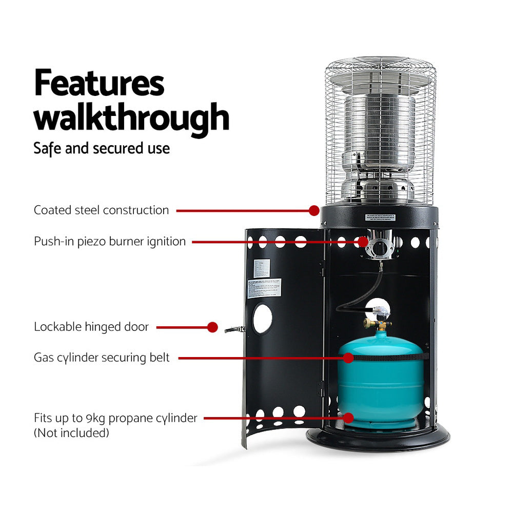 Marlook Outdoor Gas Patio Heater Black