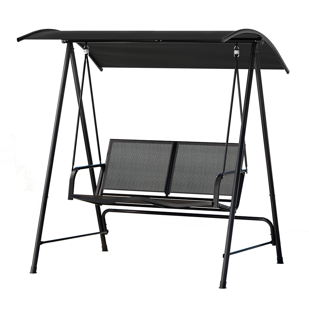 Marlook Outdoor Swing Chair Garden Bench Furniture Canopy 2 Seater Black