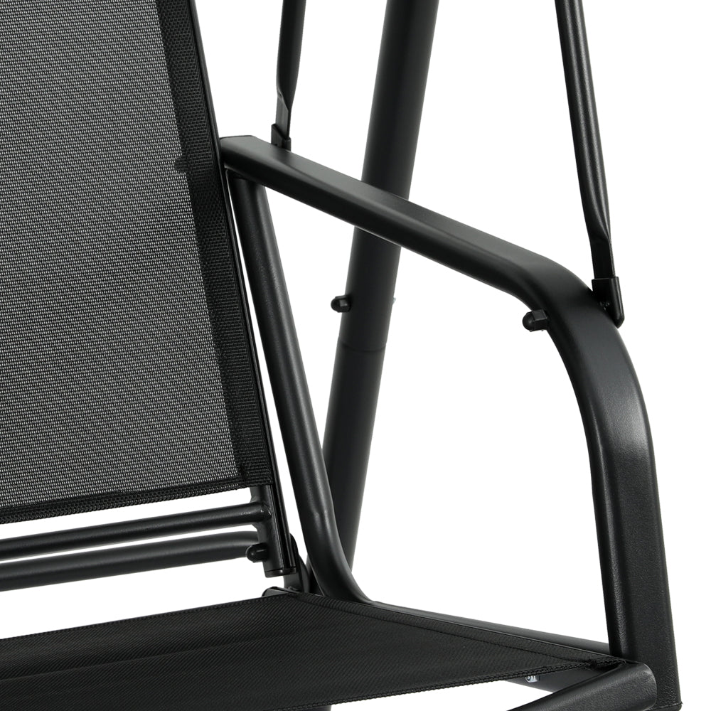 Marlook Outdoor Swing Chair Garden Bench Furniture Canopy 2 Seater Black