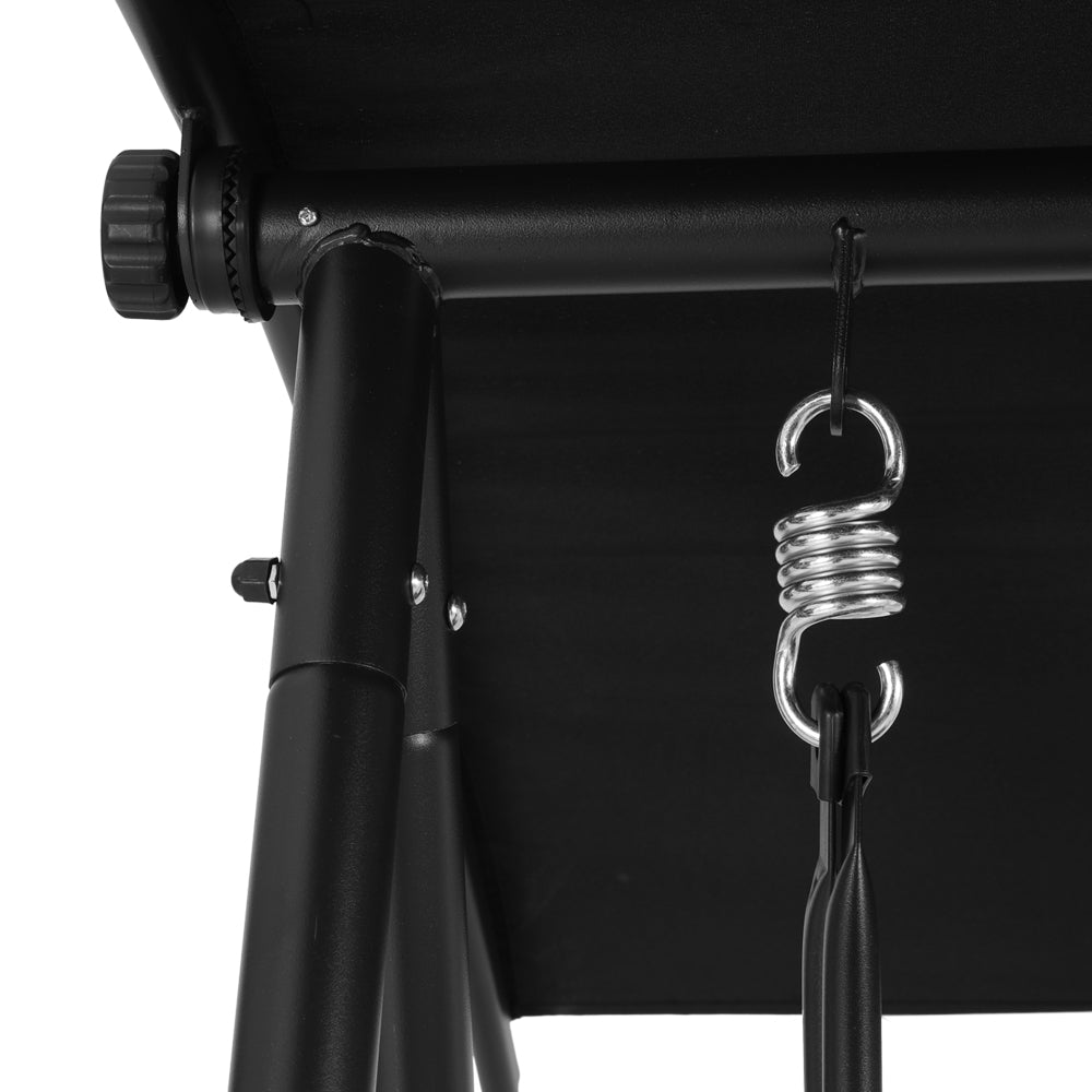 Marlook Outdoor Swing Chair Garden Bench Furniture Canopy 2 Seater Black