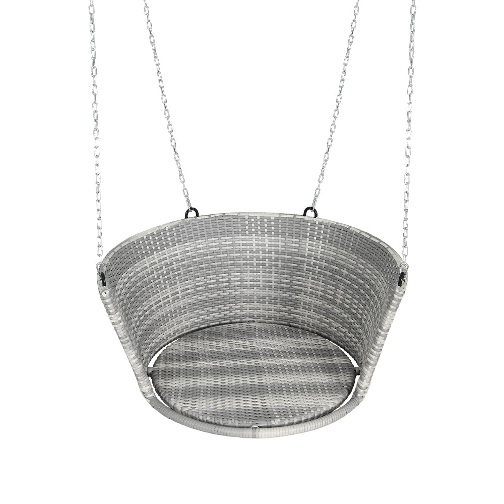 Marlook Rattan Porch Swing Chair With Chain Cushion Outdoor Furniture Grey