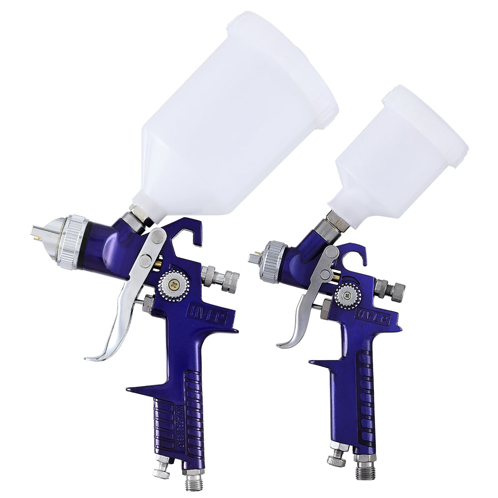 Marlook 2PC HVLP Air Spray Gun Gravity Feed Cup Nozzles Included