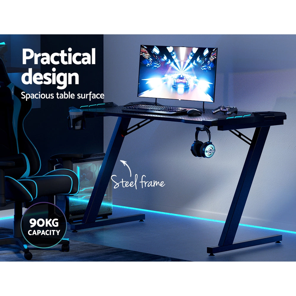 Marlook Gaming Desk Computer Desks LED Light 120CM