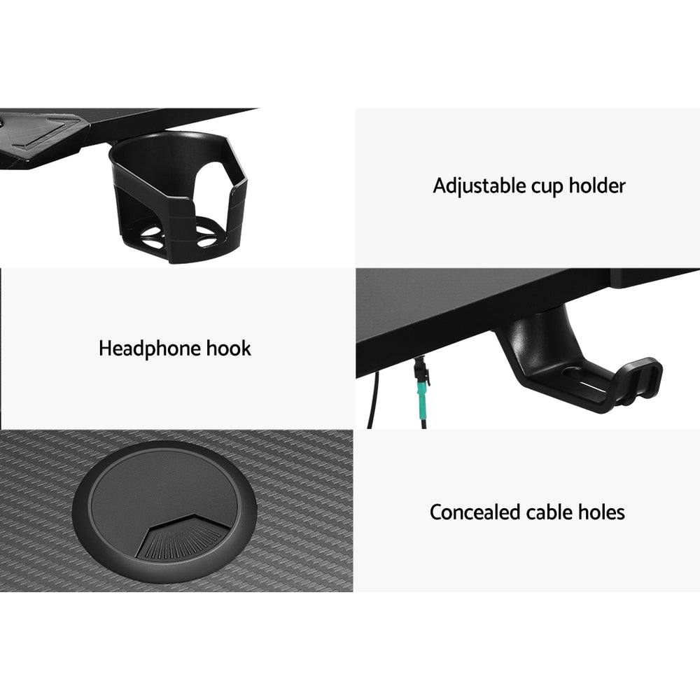 Marlook Gaming Desk Computer Desks LED Light 120CM