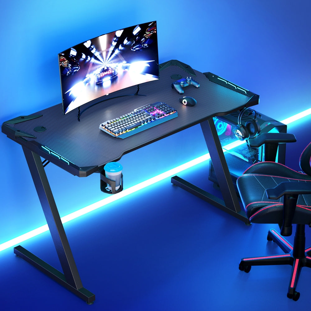 Marlook Gaming Desk Computer Desks LED Light 120CM