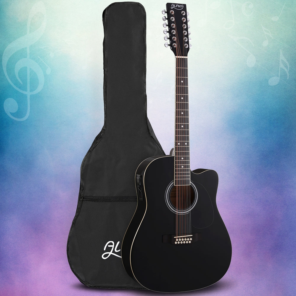 Marlook 42 Inch Acoustic Guitar 12 Strings w/ Equaliser Electric Output Jack Black