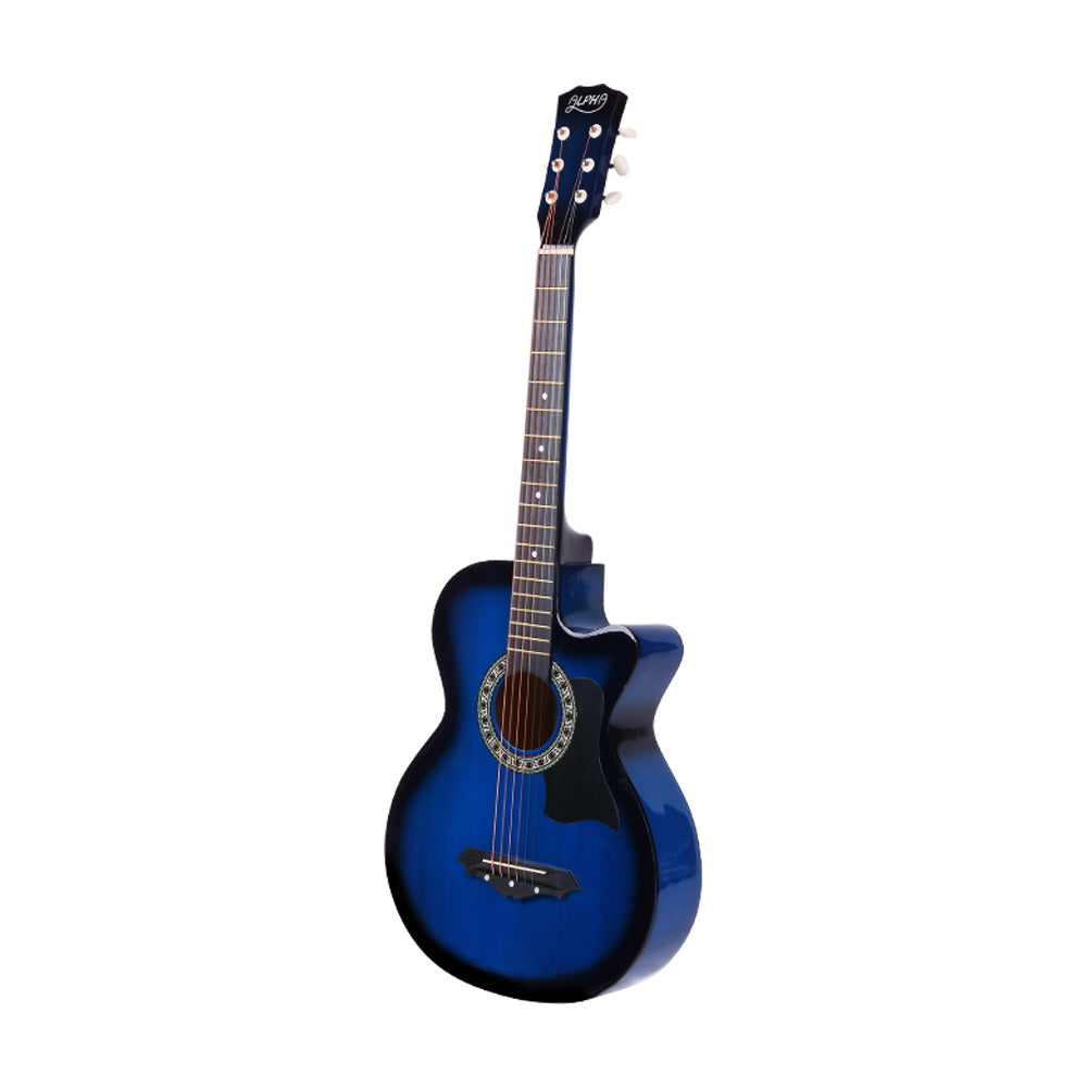 Marlook 38 Inch Acoustic Guitar Wooden Body Steel String Full Size Cutaway Blue
