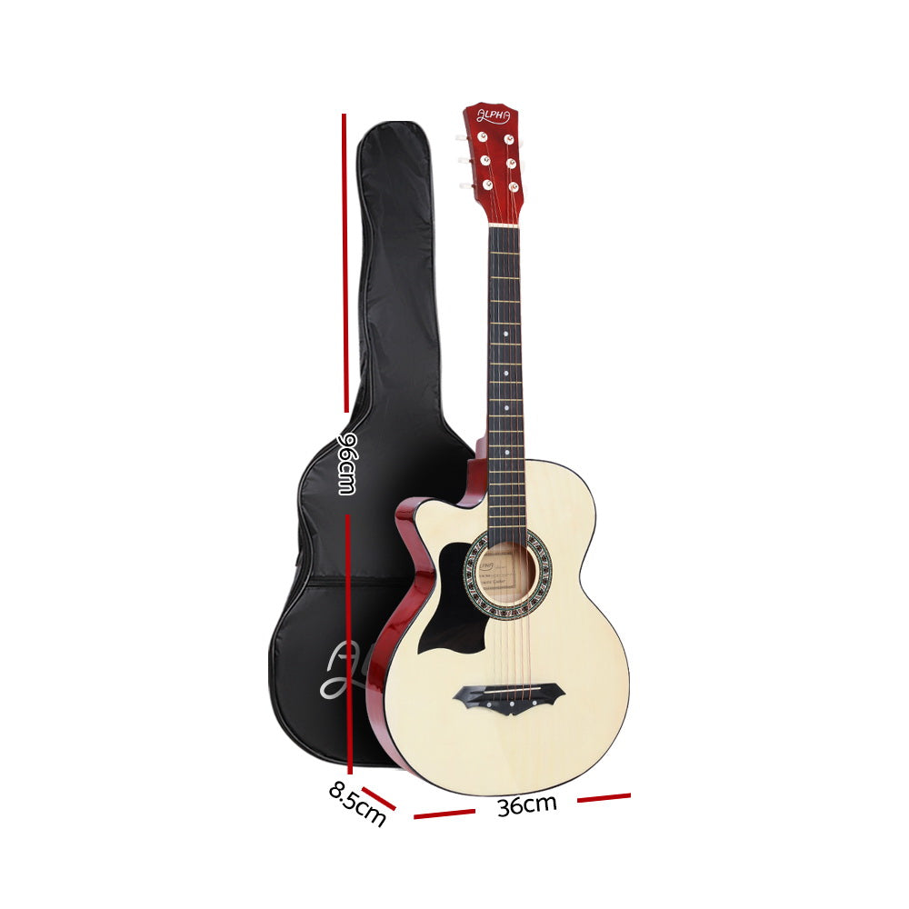 Marlook 38 Inch Acoustic Guitar Wooden Body Steel String Full Size Left Handed