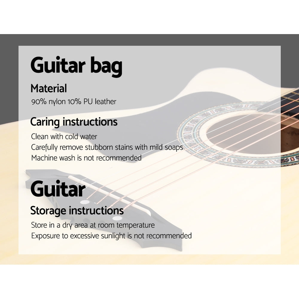 Marlook 38 Inch Acoustic Guitar Wooden Body Steel String Full Size Left Handed