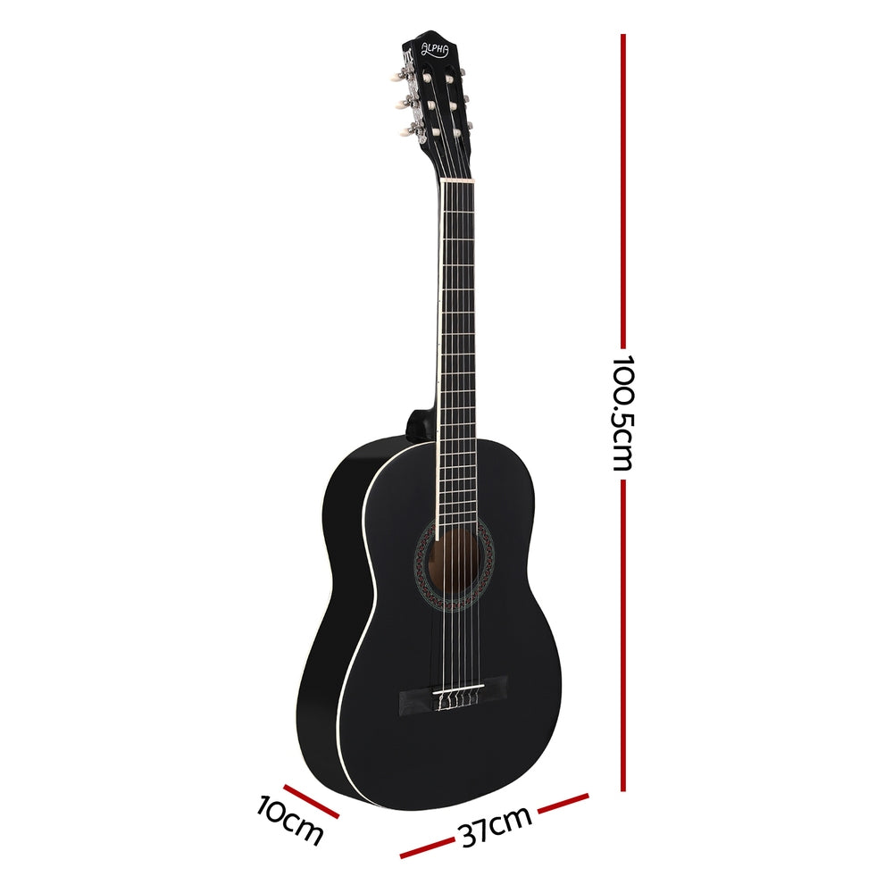 Marlook 39 Inch Classical Guitar Wooden Body Nylon String Beginner Gift Black