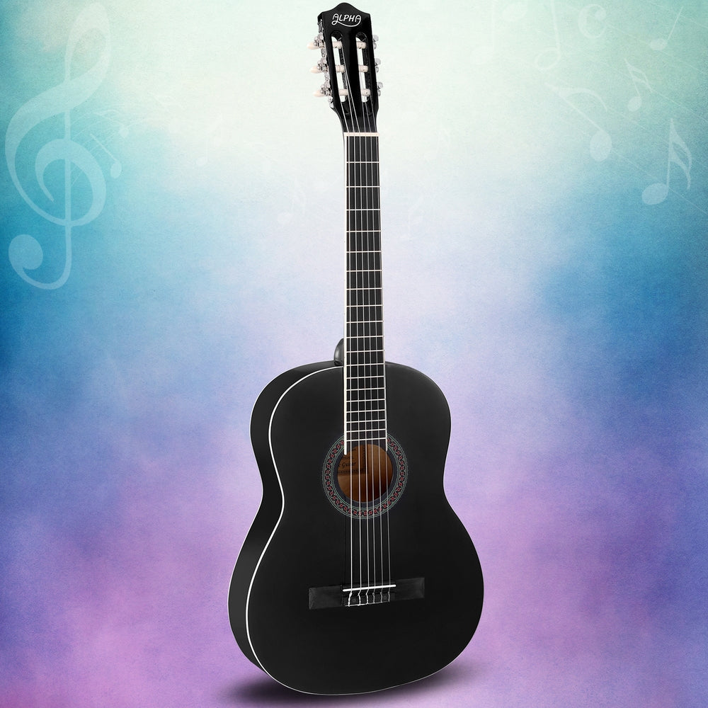 Marlook 39 Inch Classical Guitar Wooden Body Nylon String Beginner Gift Black