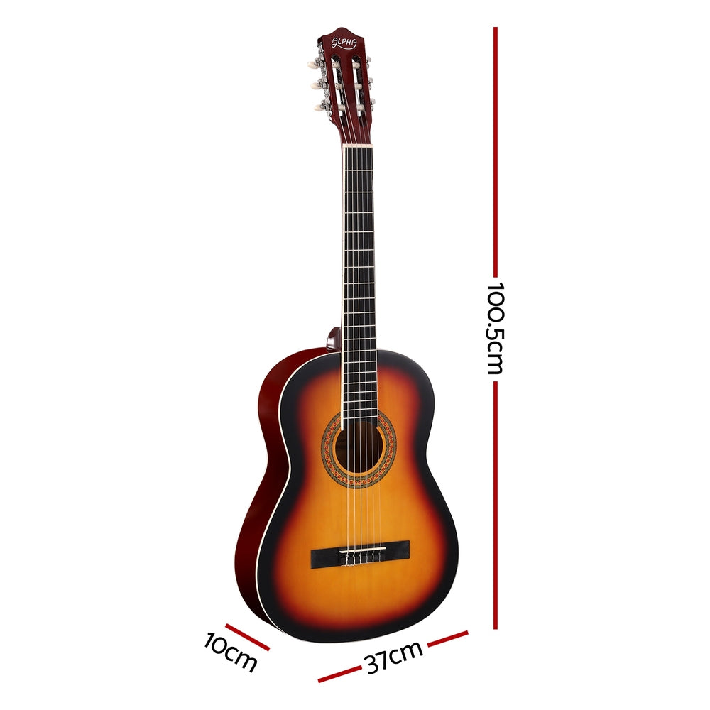 Marlook 39 Inch Classical Guitar Wooden Body Nylon String Beginner Gift Sunburst