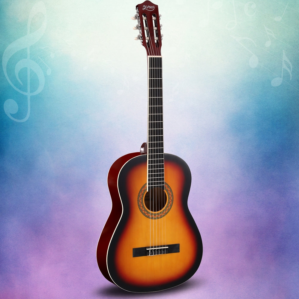 Marlook 39 Inch Classical Guitar Wooden Body Nylon String Beginner Gift Sunburst