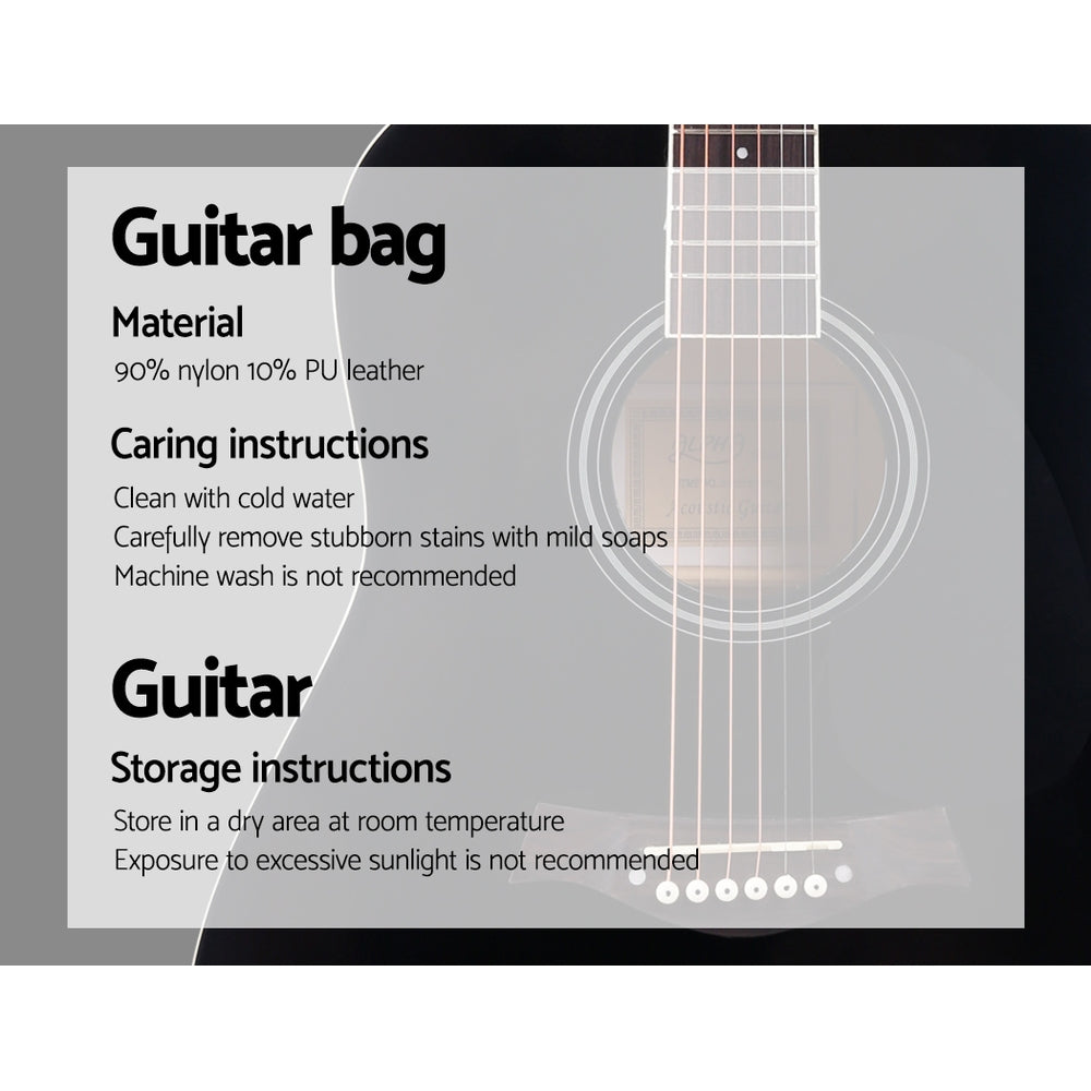 Marlook 41 Inch Acoustic Guitar Wooden Body Steel String Dreadnought Black