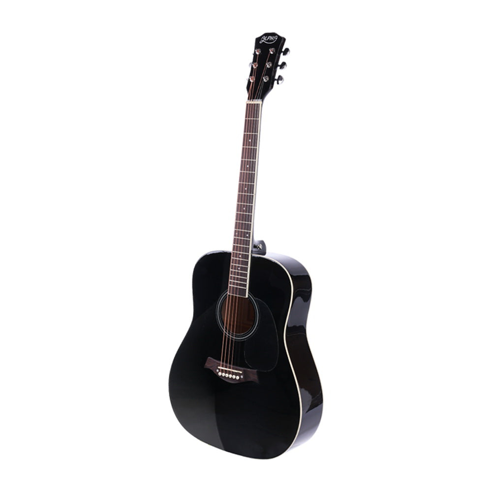 Marlook 41 Inch Acoustic Guitar Wooden Body Steel String Dreadnought Stand Black