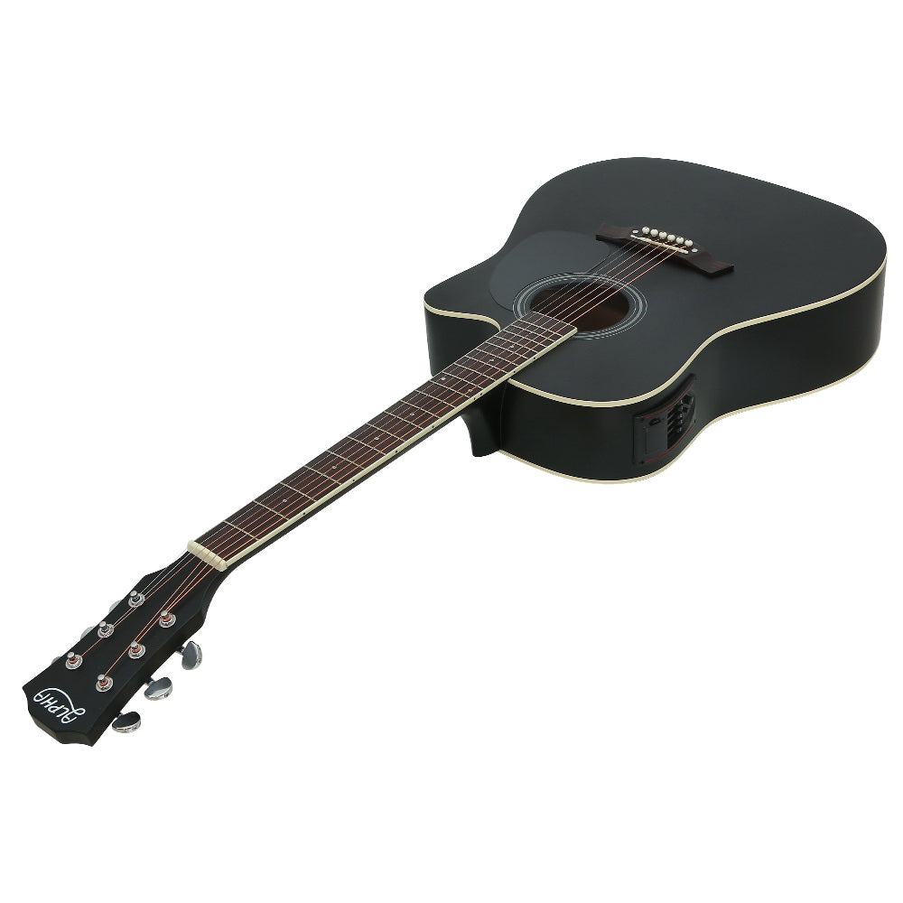 Marlook 41 Inch Acoustic Guitar Equaliser Electric Output Jack Cutaway Black