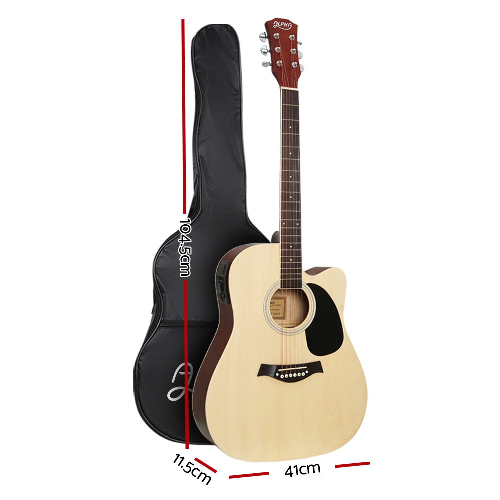 Marlook 41 Inch Acoustic Guitar Equaliser Electric Output Cutaway w/ Stand Wood