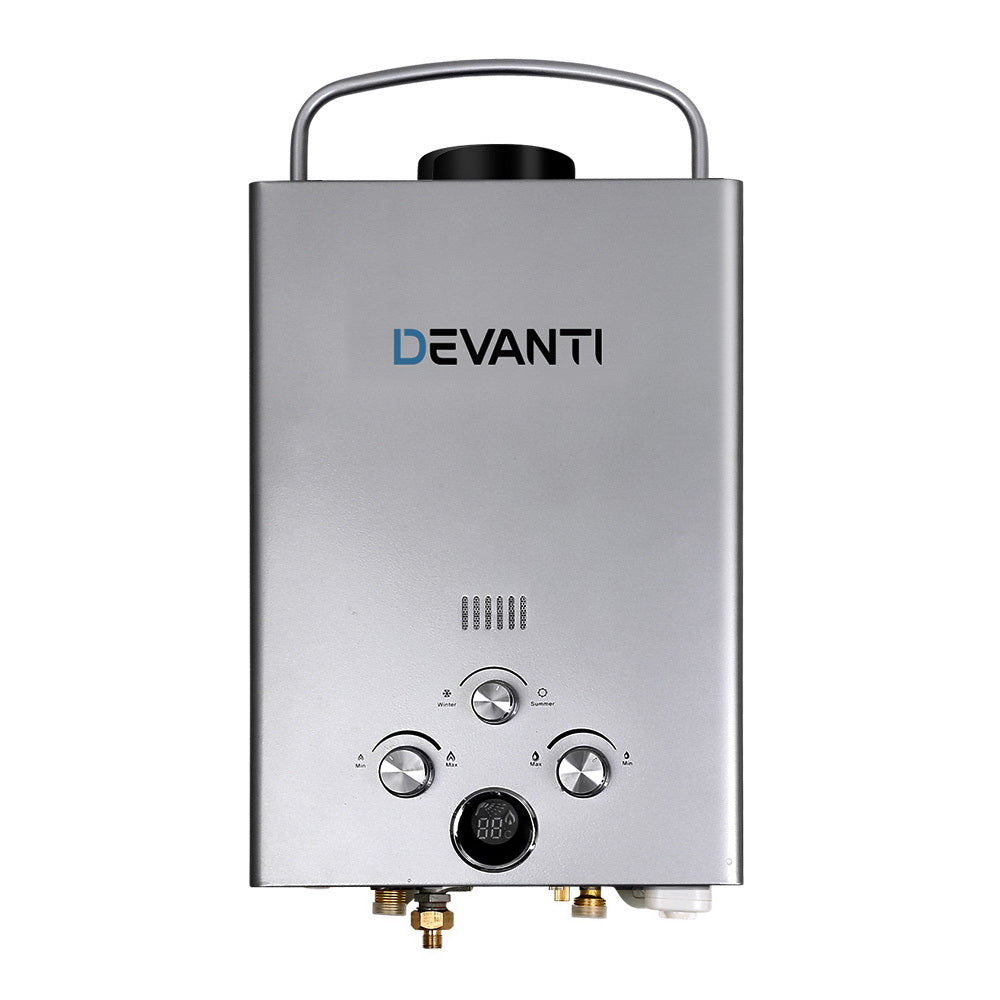 Marlook Portable Gas Water Heater 8L/Min LPG System Grey