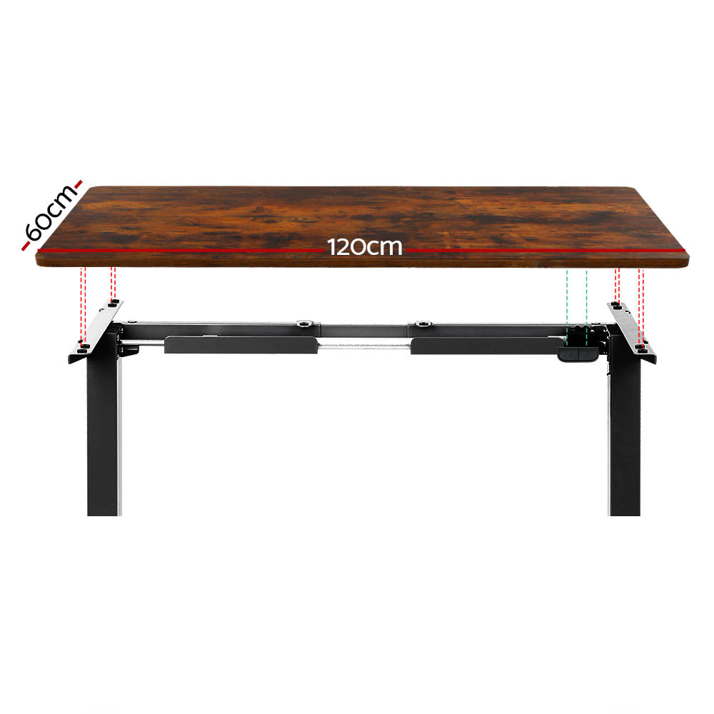 Marlook Standing Desk Motorised Rustic Brown 120CM