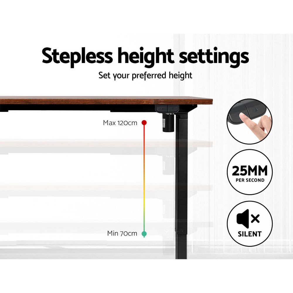 Marlook Standing Desk Motorised Rustic Brown 120CM