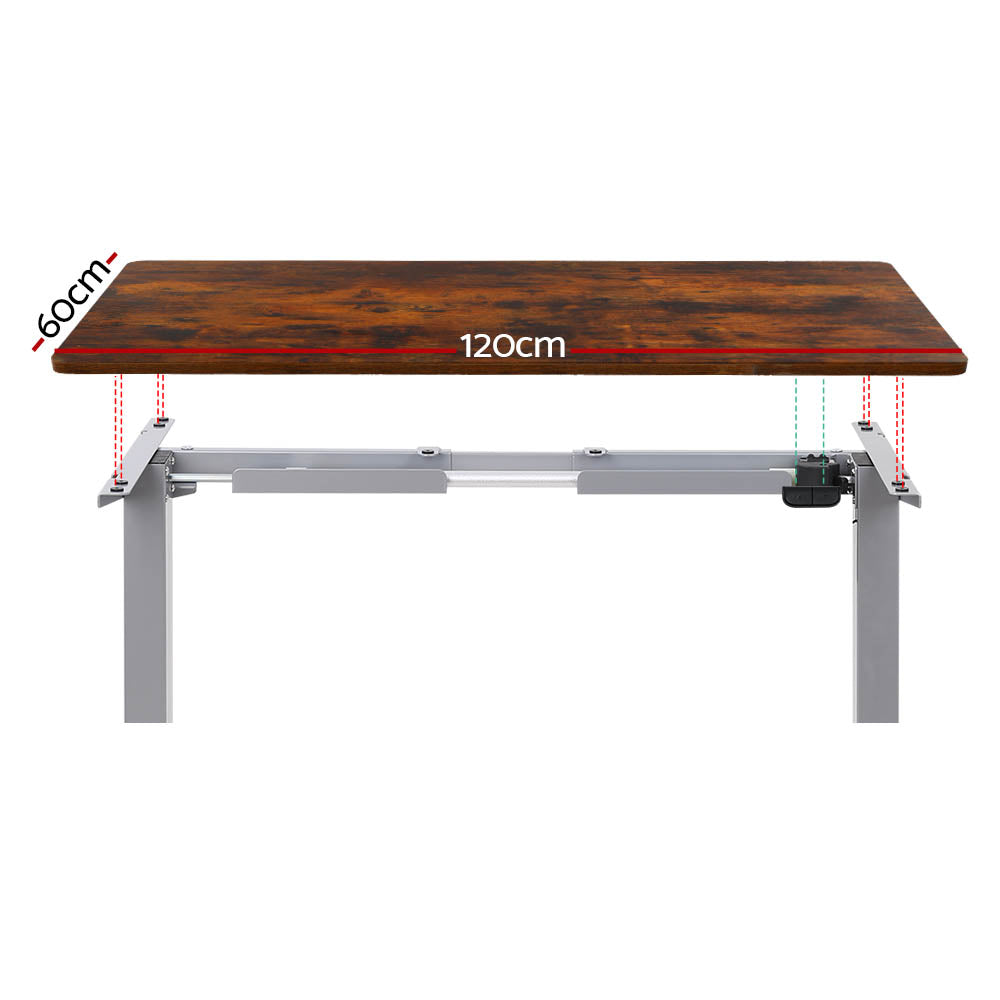 Marlook Standing Desk Motorised 120CM Rustic Brown