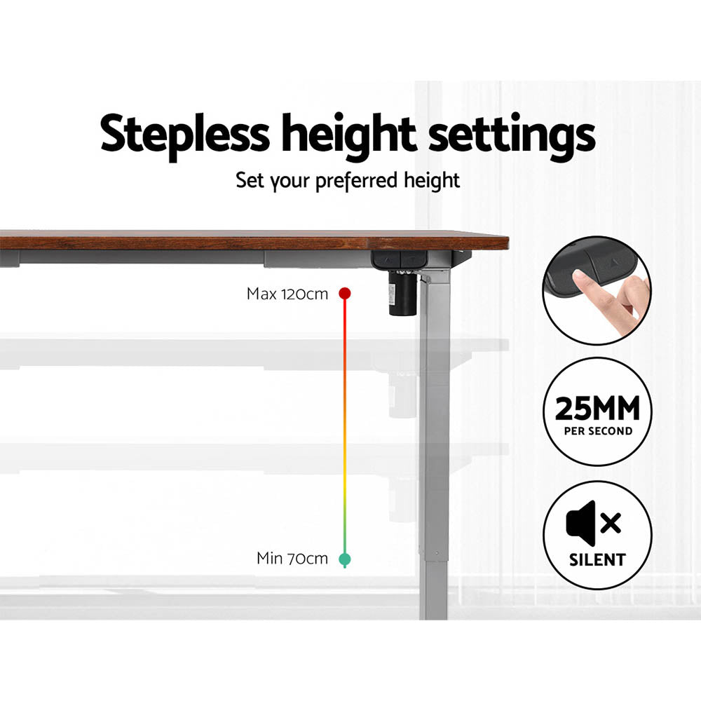 Marlook Standing Desk Motorised 120CM Rustic Brown