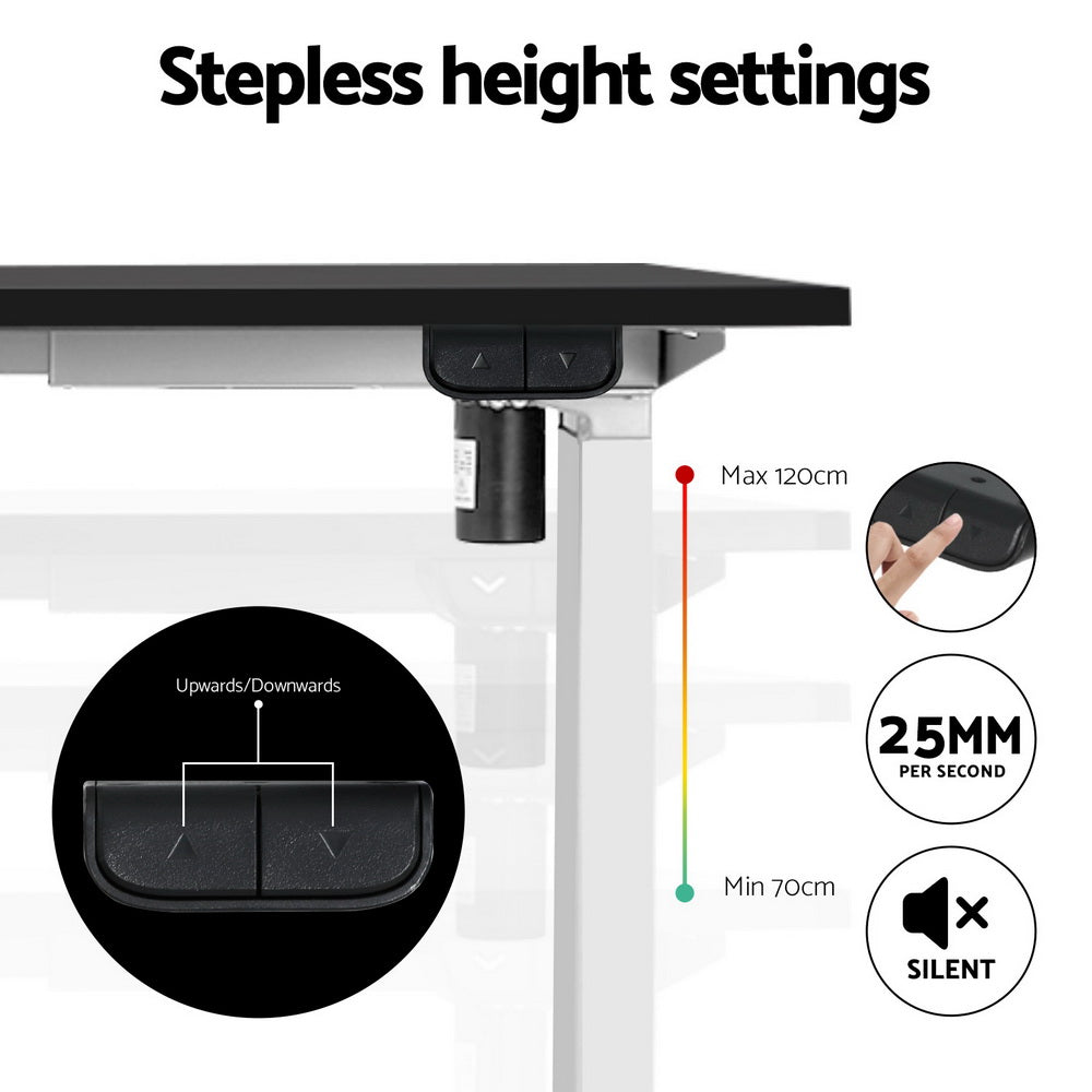 Marlook Electric Standing Desk Frame Only Height Adjustable 70KG Load White