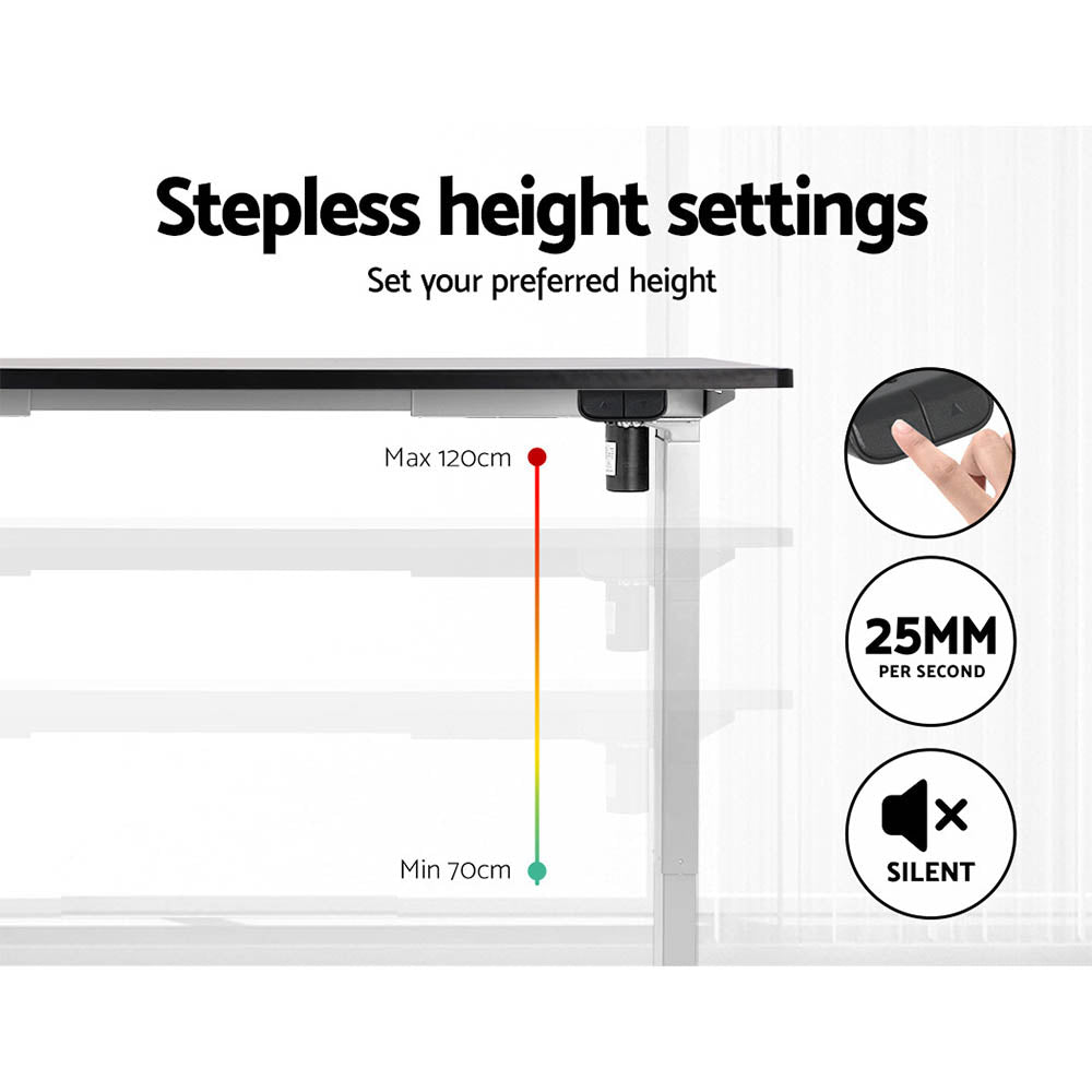 Marlook Standing Desk Motorised Sit Stand Desks Black 120CM