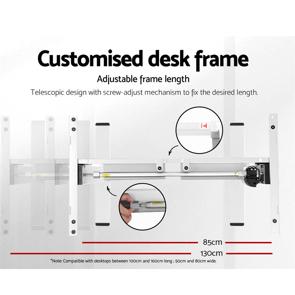 Marlook Standing Desk Motorised Sit Stand Desks Black 120CM