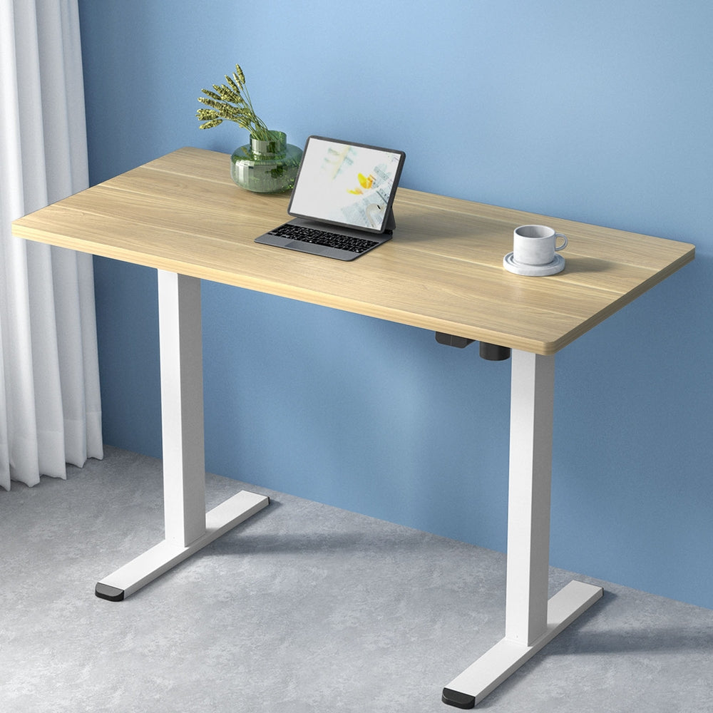 Marlook Standing Desk Motorised Sit Stand Desks White Oak 120CM