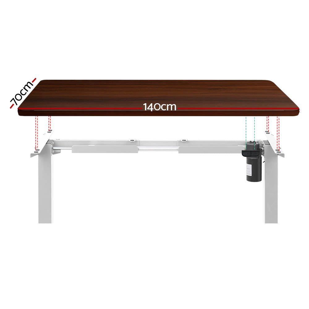 Marlook Standing Desk Motorised Sit Stand Desks Walnut 140CM