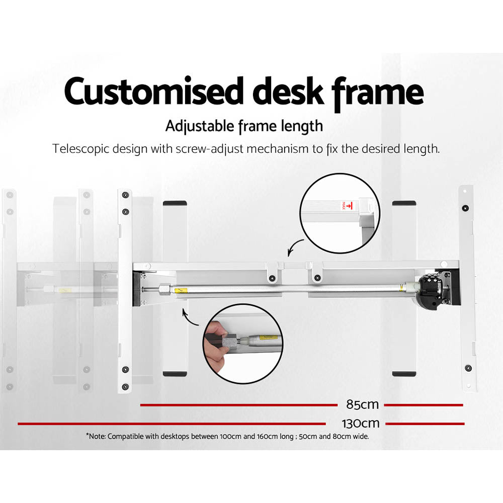 Marlook Standing Desk Motorised Sit Stand Desks Walnut 140CM
