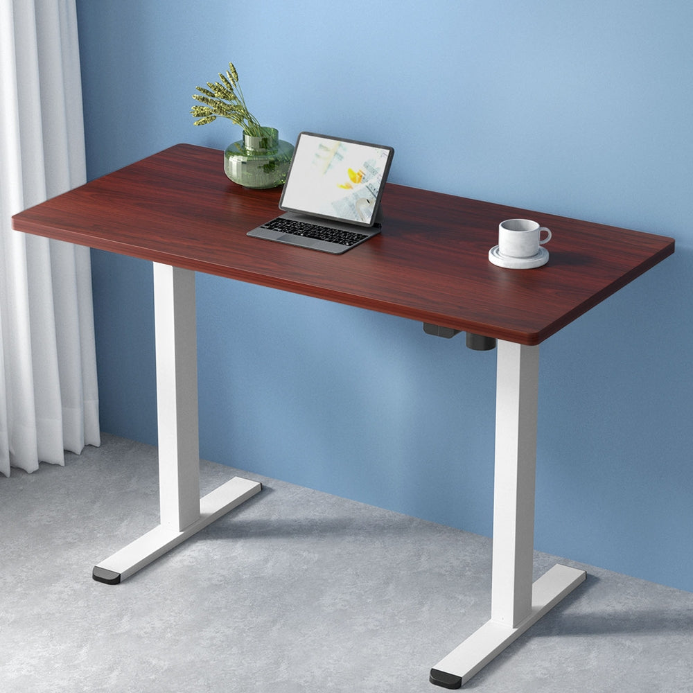 Marlook Standing Desk Motorised Sit Stand Desks Walnut 140CM