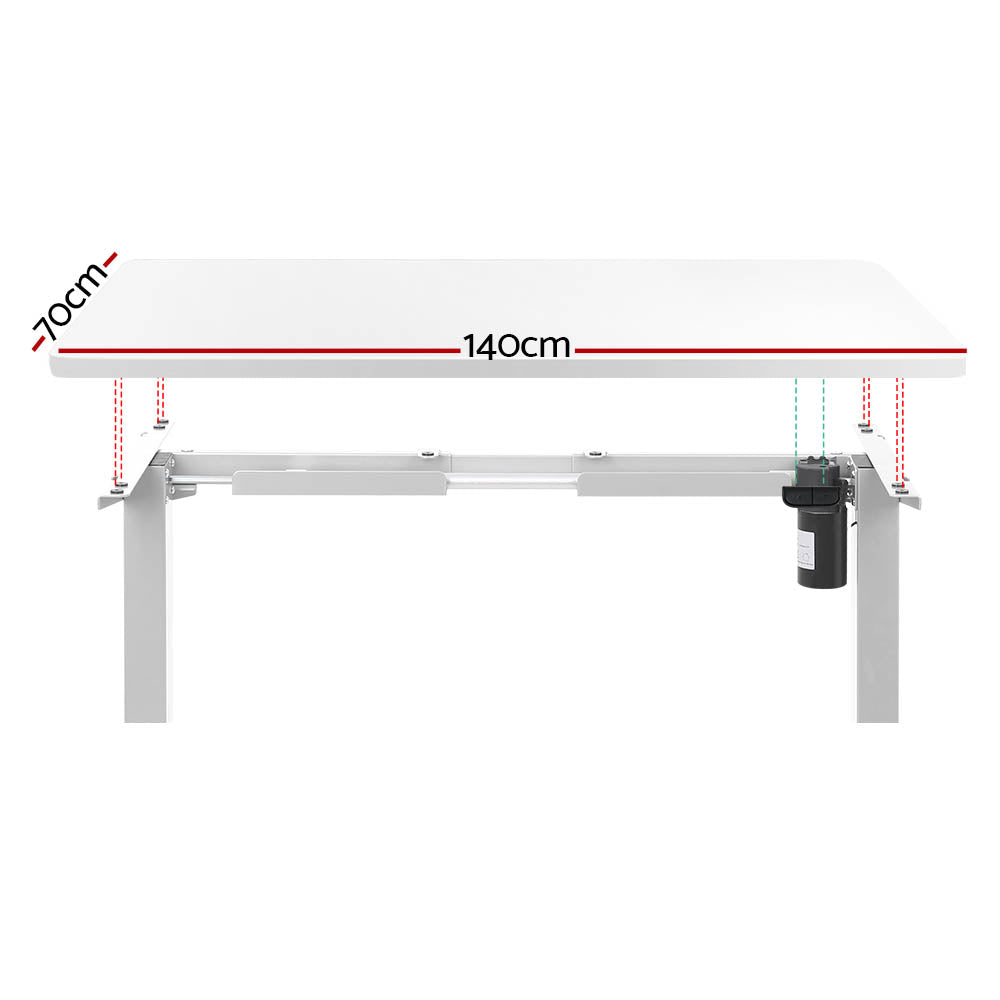 Marlook Standing Desk Motorised Sit Stand Desks White 140CM