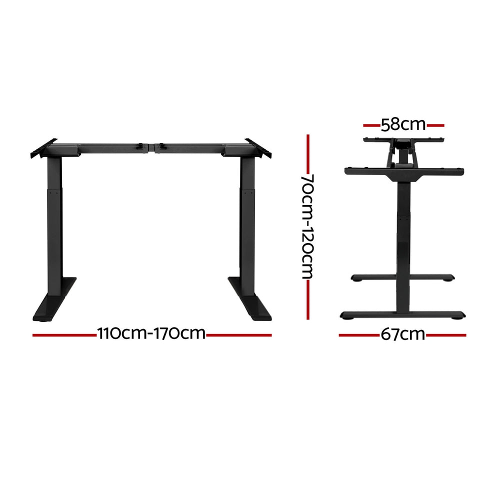 Marlook Standing Desk Frame Only Dual Motor Motorised Black