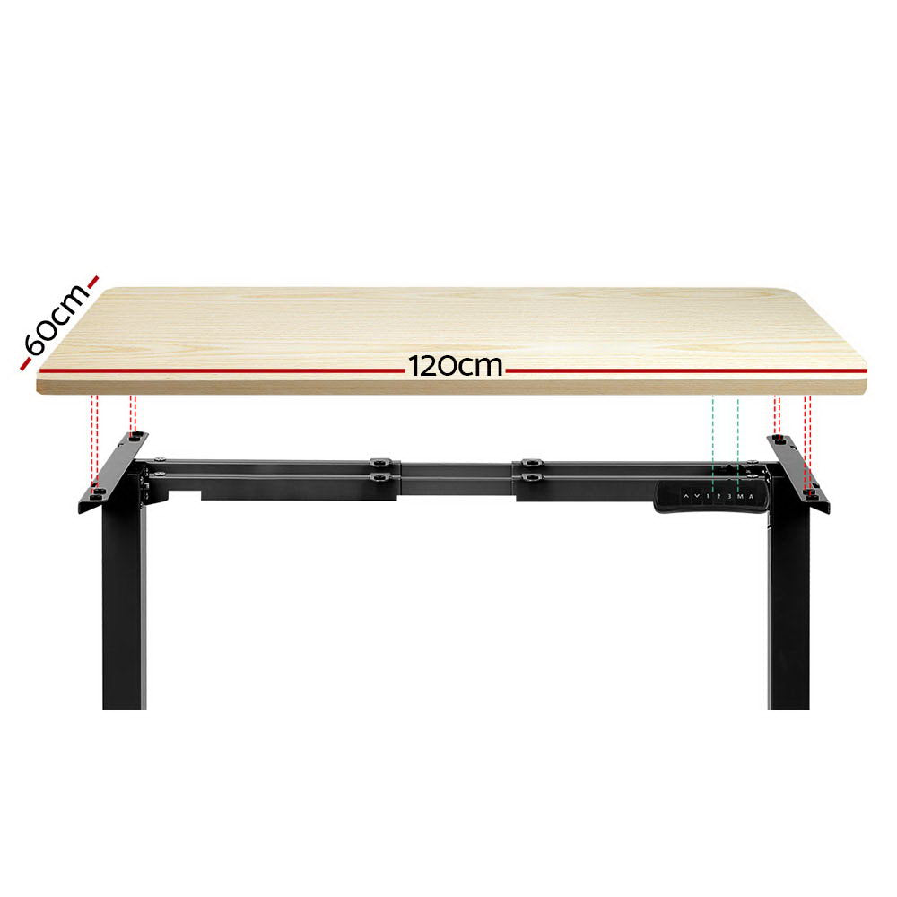 Marlook Standing Desk Motorised Dual Motor White Oak 120CM